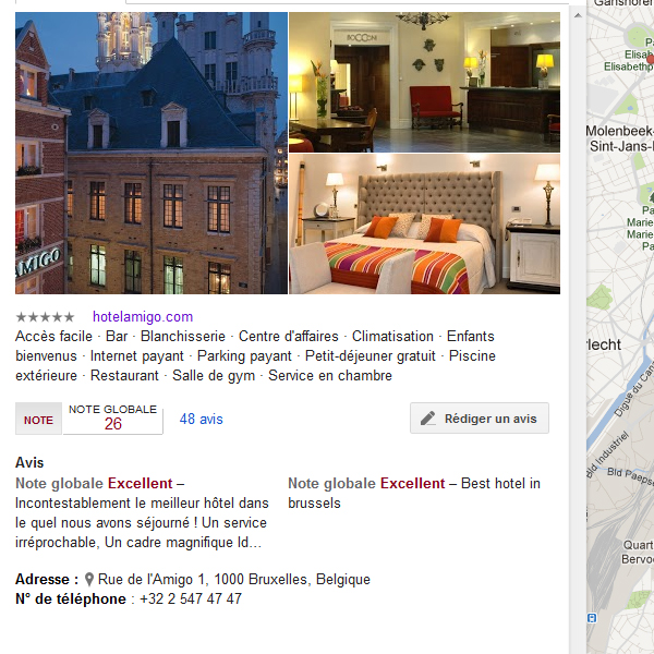 Système de notation de Google Hotel Finder
